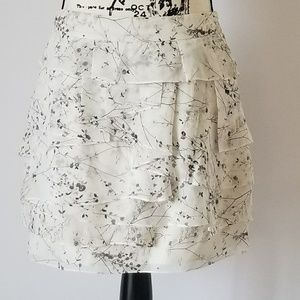 CLUB MONACO ▪ Silk mini skirt, layered floral, EUC